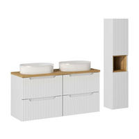 KOPALNIŠKO POHIŠTVO 120.4cm Riva 2-delni komplet Bela in lesena - bela, leseni material (120.4/59/40cm) - Petits-meubles