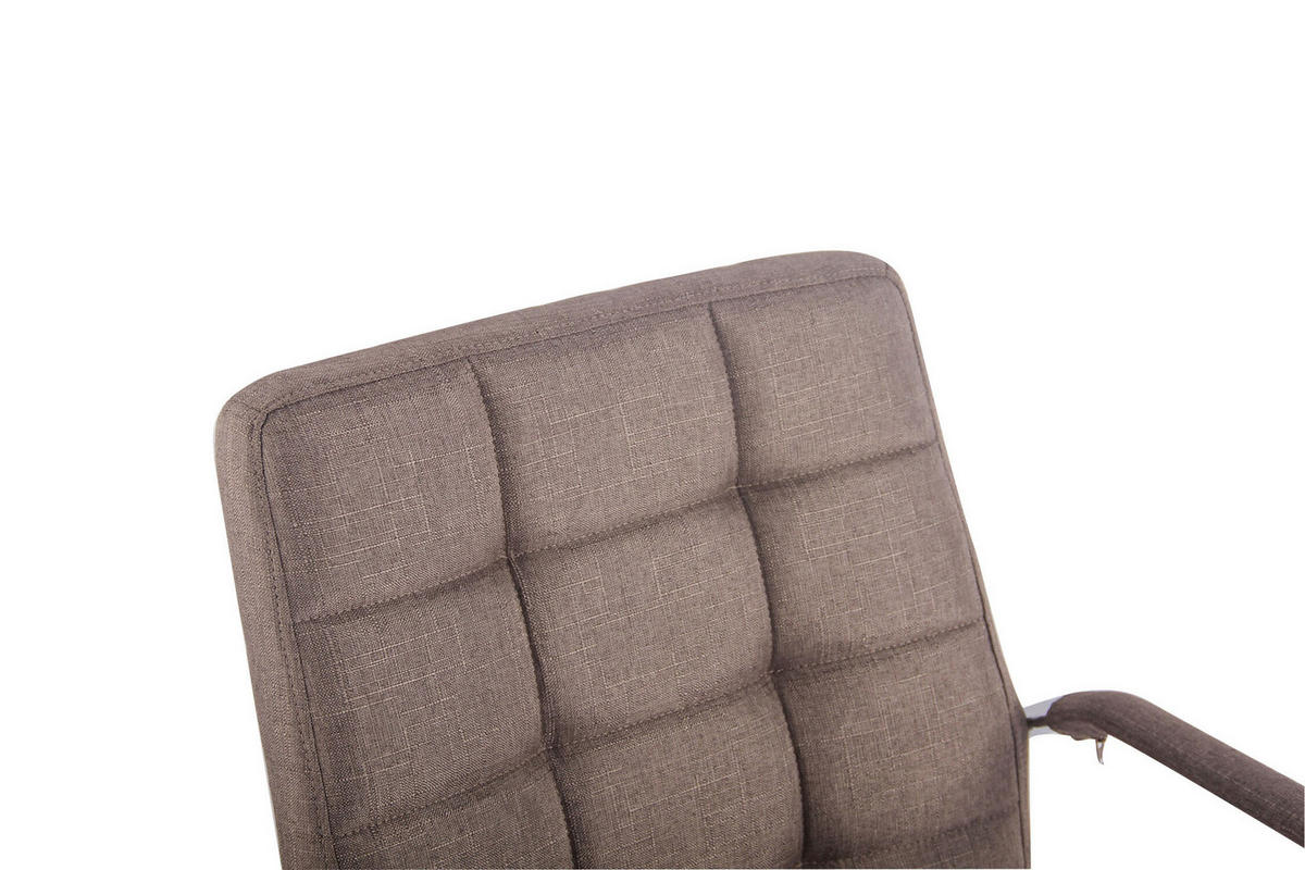 BÜROSTUHL Deal, Stoff Taupe - Taupe, Textil/Metall (56/104/62cm) - TPFLiving