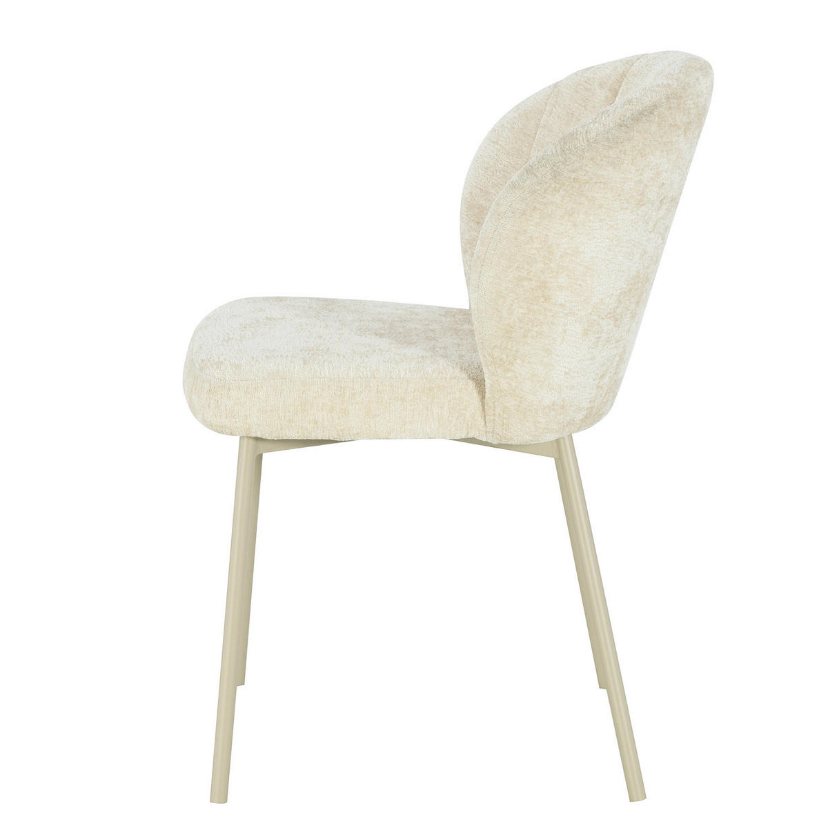 HOME24 Polsterstuhl FIOLAA 2er-Set - Creme, Textil/Metall (55/79/59cm) - home24