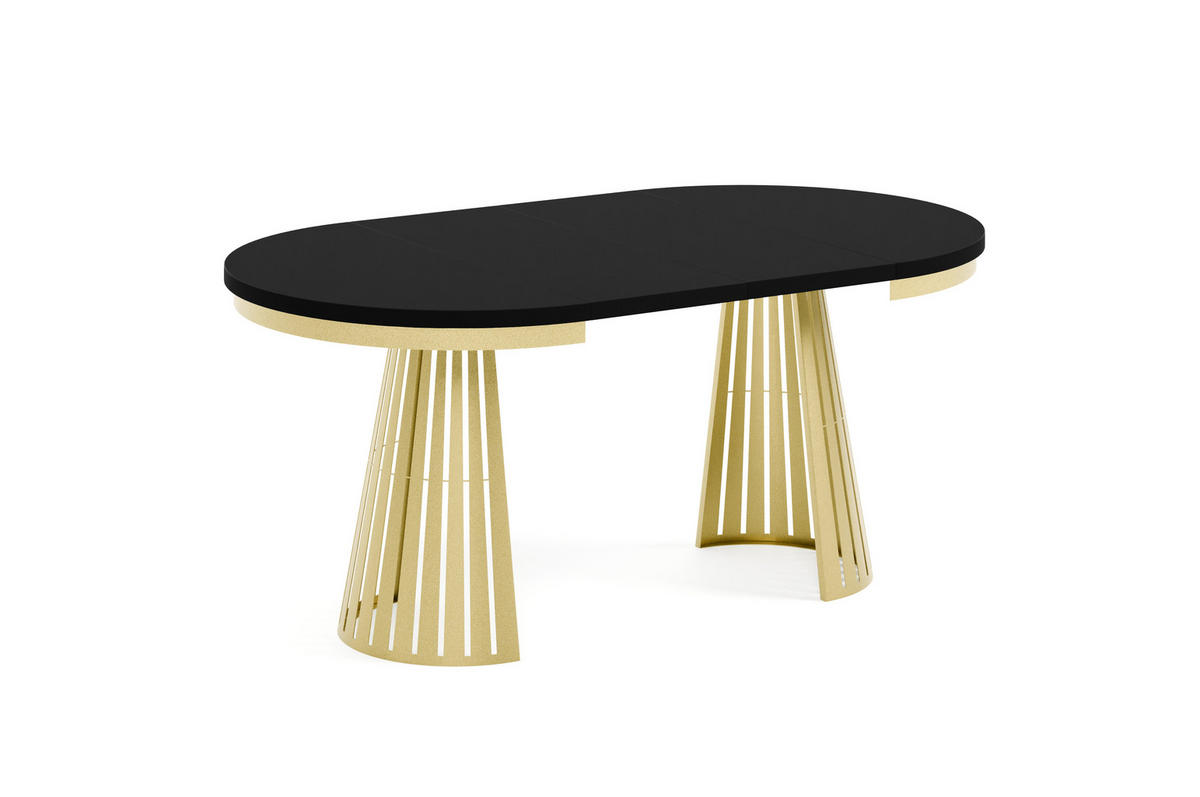 ESSTISCH Cone Bis - Goldfarben/Schwarz, Holzwerkstoff/Metall (100/100/76cm) - Meblini