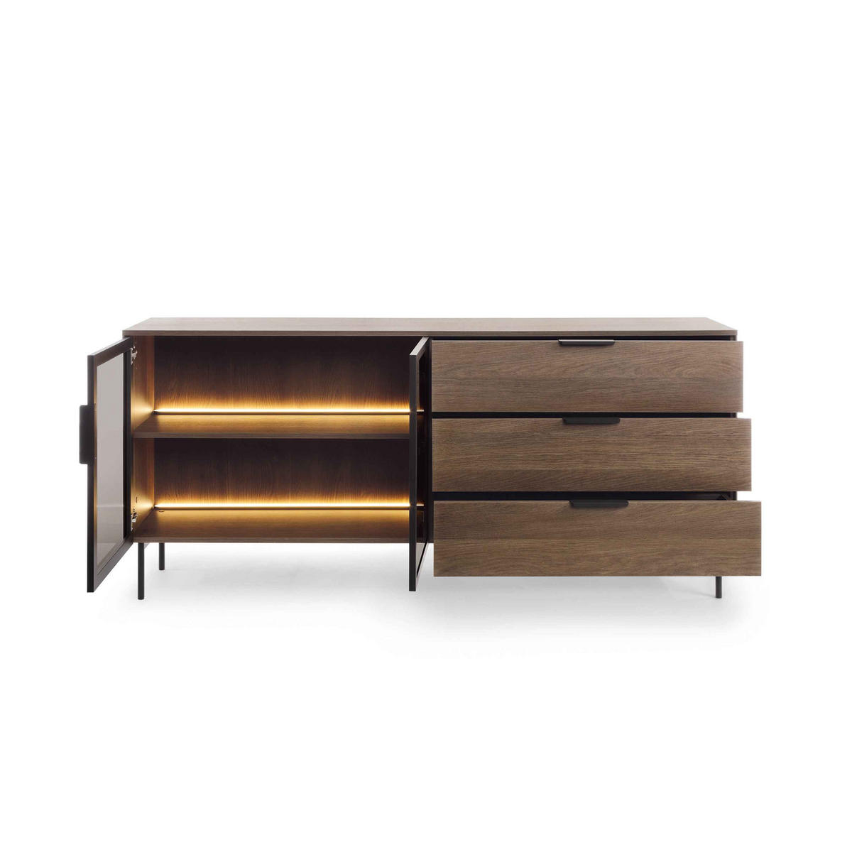 KOMMODE Lummer Kaschmir - Hellgrau, Holzwerkstoff (181.3/82.6/39.3cm) - Pillovely