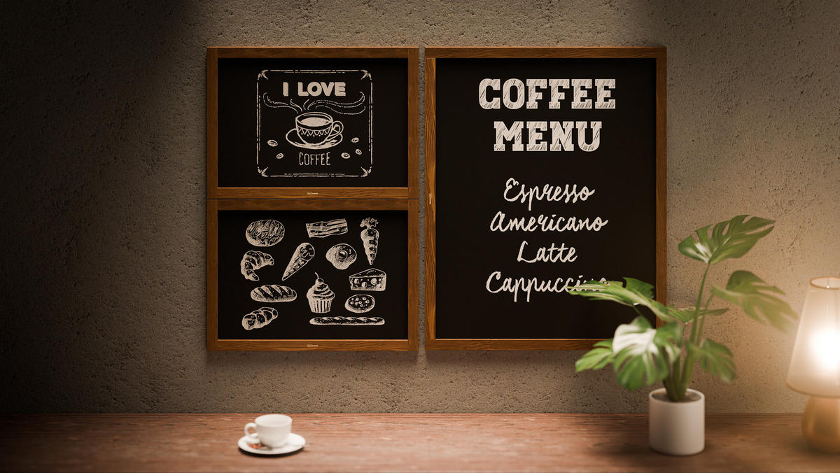 KREIDETAFEL mit Holzrahmen 100x80cm - Braun, Holz (100/80/2cm) - ALLboards