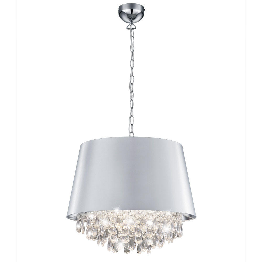 HÄNGELEUCHTE Kristall Chrom Rund - Silberfarben, Metall (50/50/150cm)