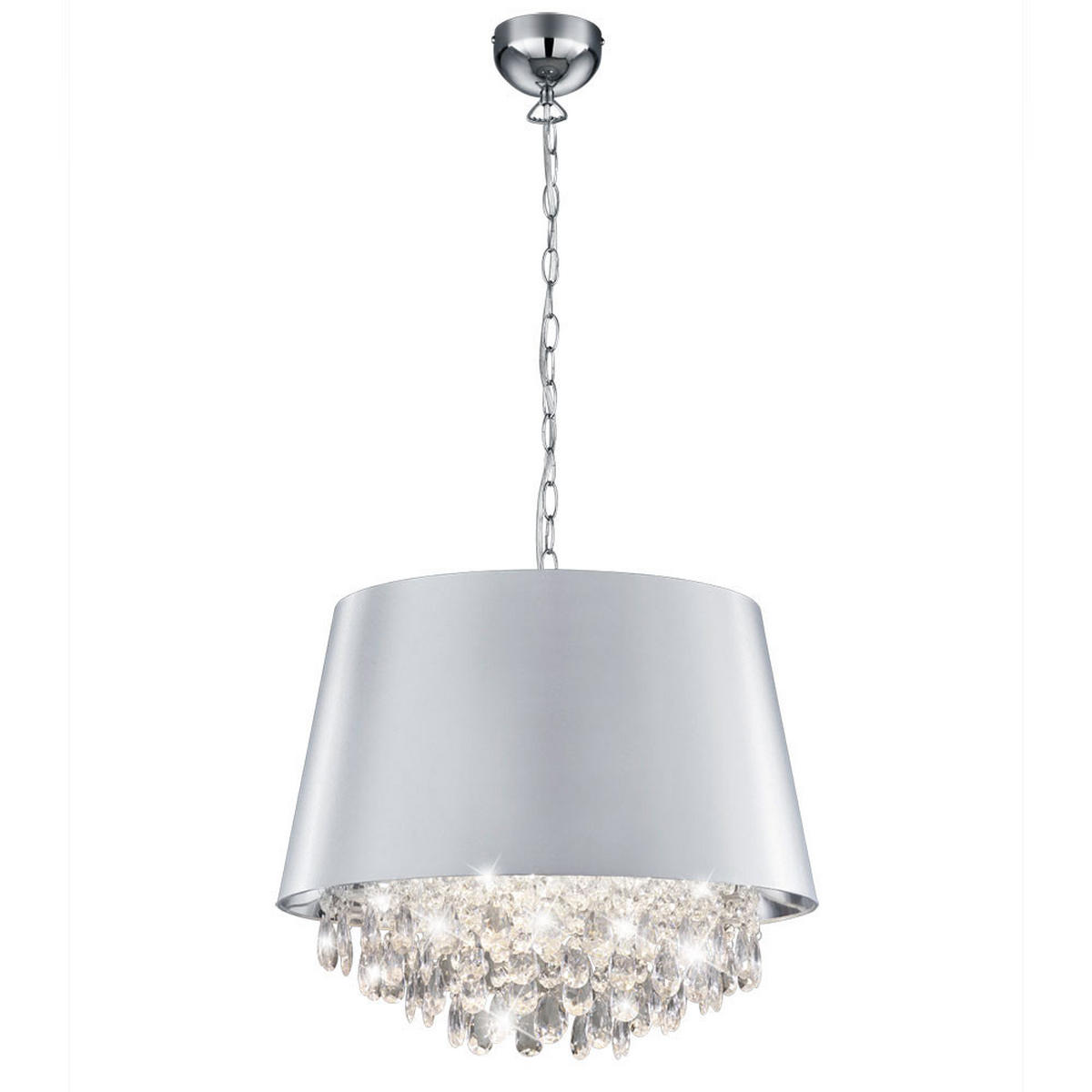 HÄNGELEUCHTE Kristall Chrom Rund - Silberfarben, Metall (50/50/150cm)