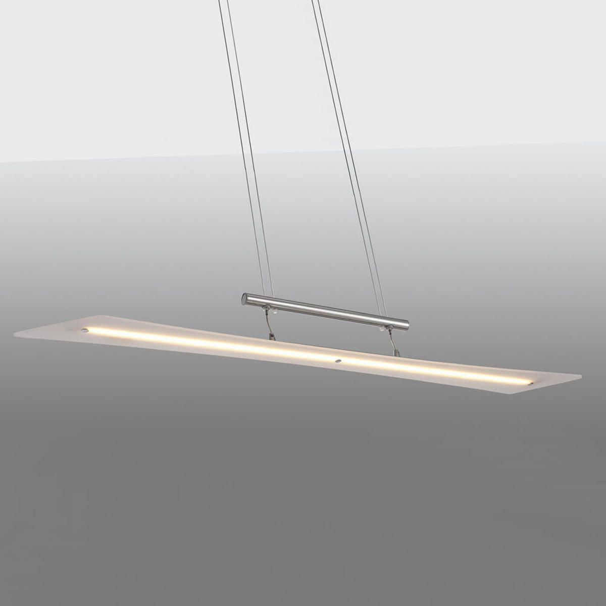 LED HÄNGELEUCHTE Chrom Silber satiniert - Silberfarben, Metall (98.5/9.8/160cm)