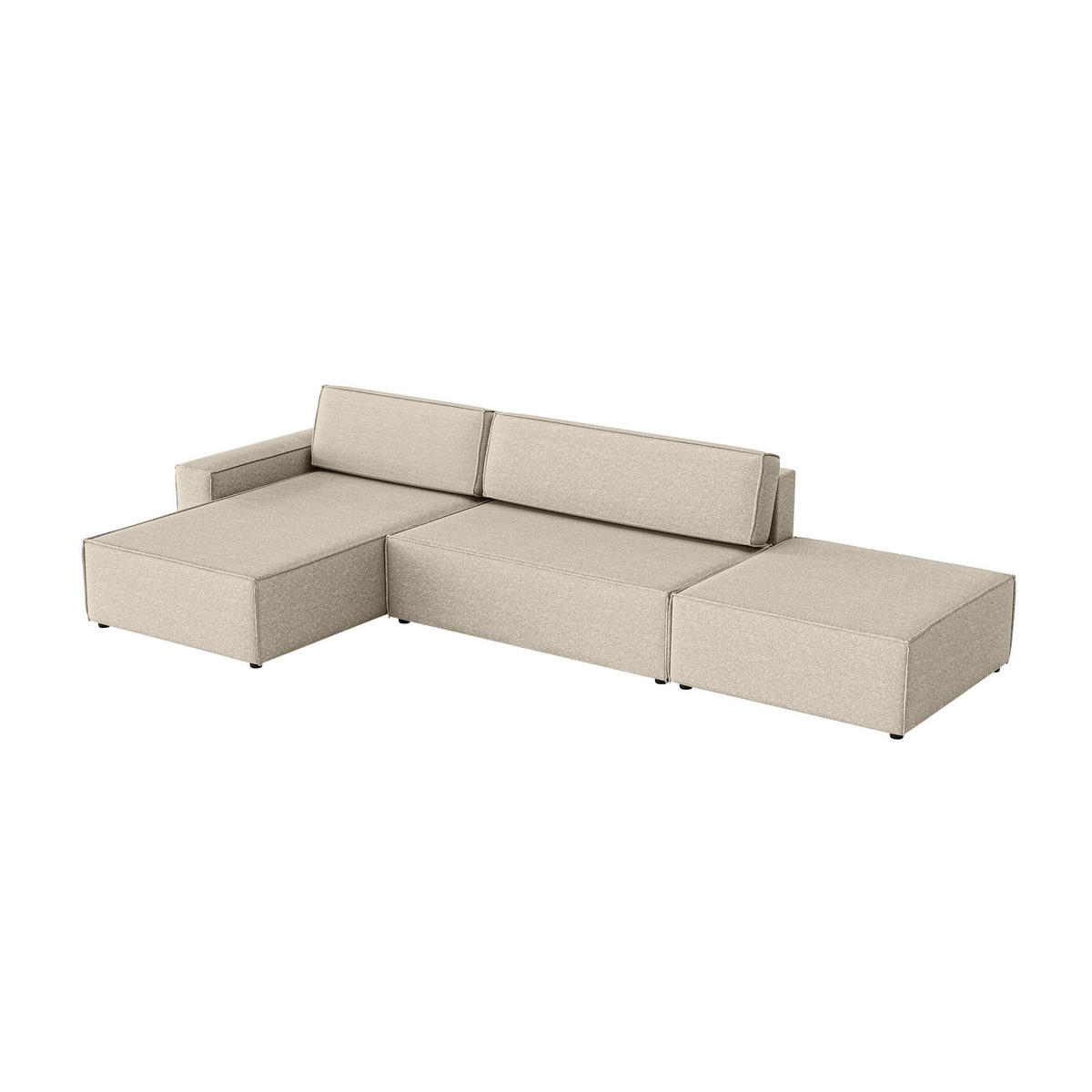 ECKSOFA Lummo La mit Schlaffunktion, Beige - Beige, Textil (363/185cm) - Fedve