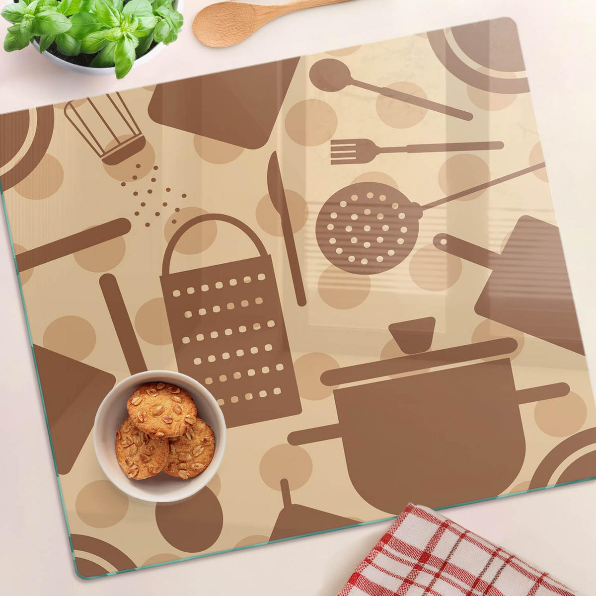 GLASPLATTE 60x52 cm Geschirr - Braun, Glas (60/0.4/52cm) - TULUP