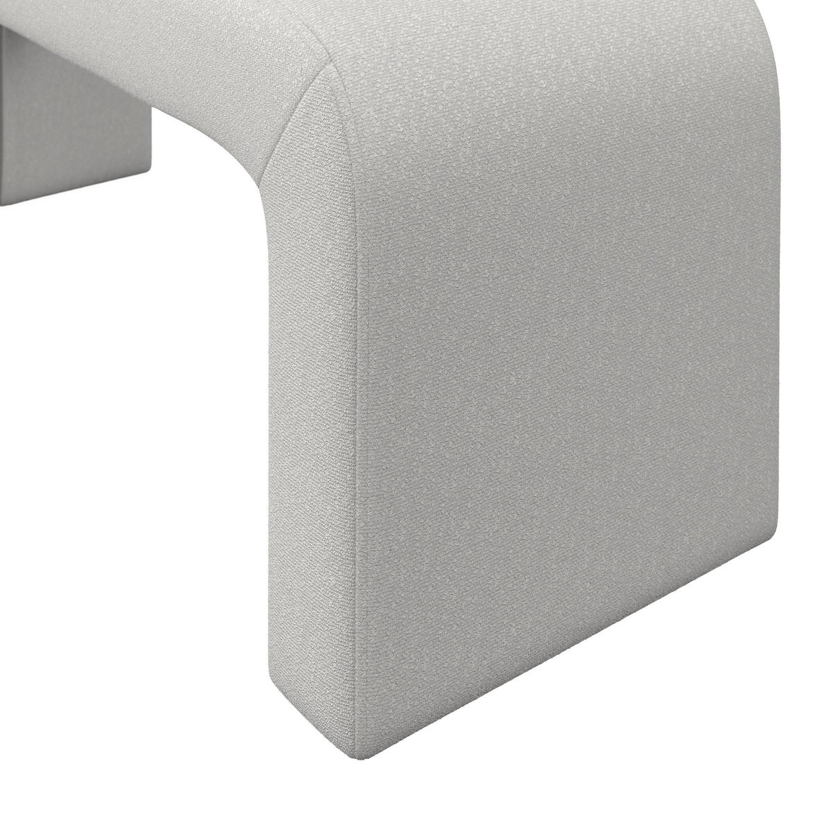 HOCKERBANK Janina Grau Bouclé Gepolstert - Grau, Holz (110/46/41cm)