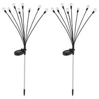 LED AUSSENLEUCHTE Edelstahl Schwarz 2er Set - Schwarz, Metall (20/12/70cm) - Globo Lighting