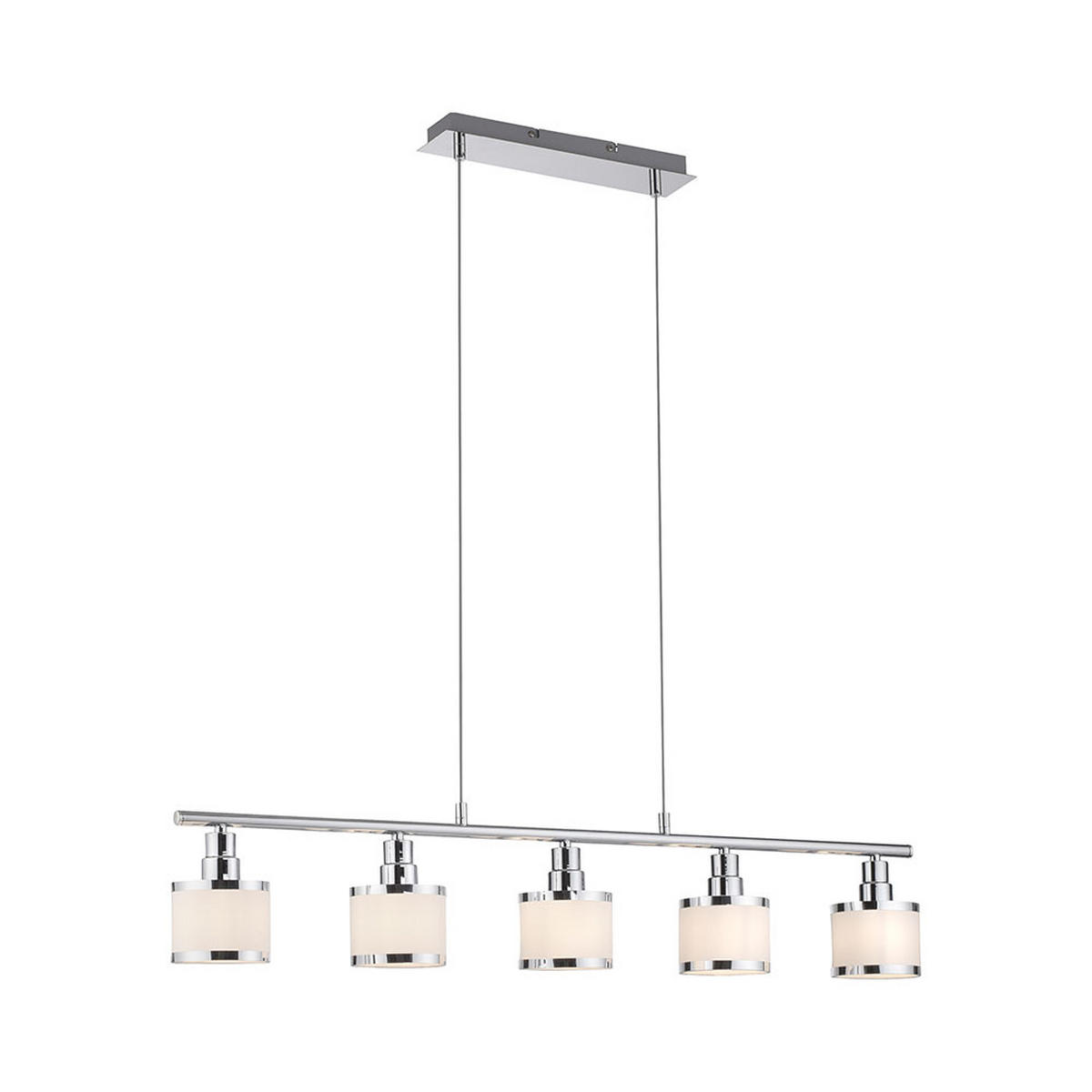 PENDELLEUCHTE Eisen Chrom, höhenverstellbar, 90 cm - Silberfarben, Metall (90/10/120cm)