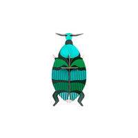 WANDDEKO Rüsselkäfer 7/5 cm - Türkis/Grün, Wellpappe (7/5/16cm) - KUNSTLOFT