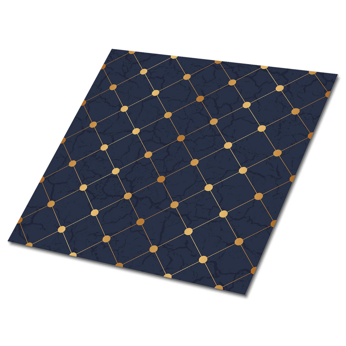FLIESENAUFKLEBER 9 Stück 30x30 cm selbstklebend Rautenmuster - Blau, Textil (30/1.6/30cm) - TULUP