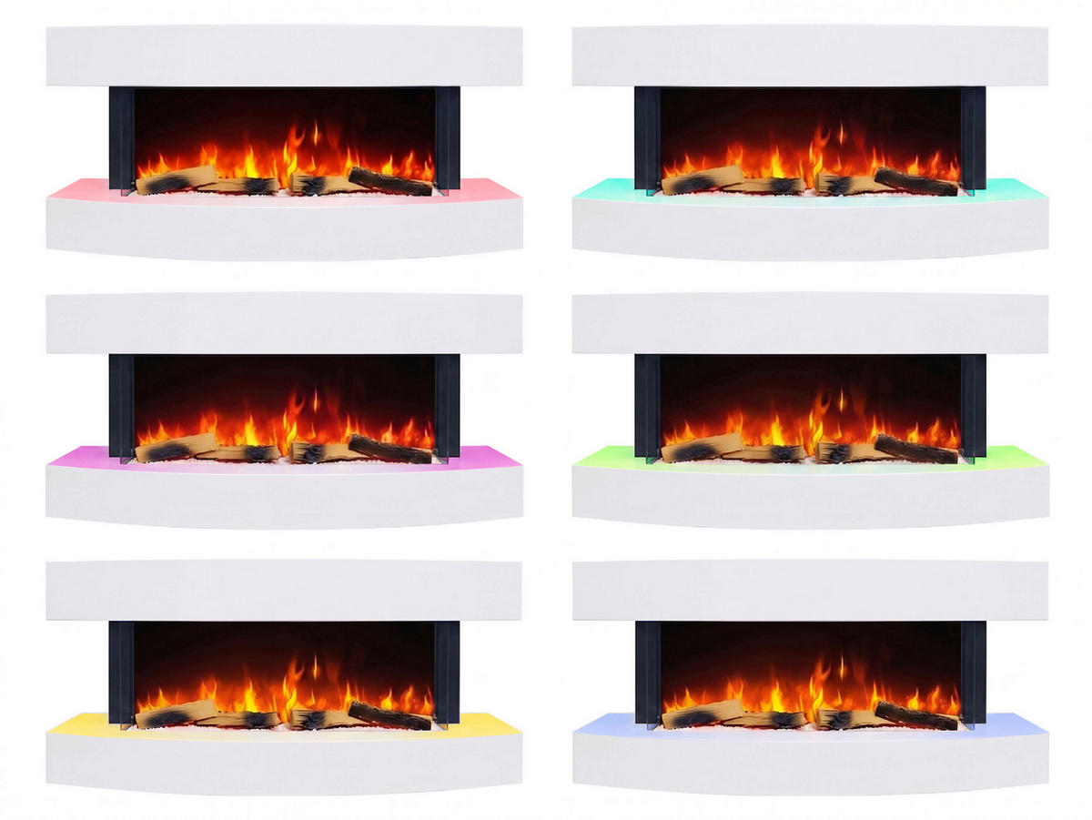ELEKTROKAMIN Lofoten AF48 – 3D-Flammeneffekt, Heizfunktion, WLAN - Weiß, Glas/Holzwerkstoff (121/59.5/26cm) - ArtiFlame