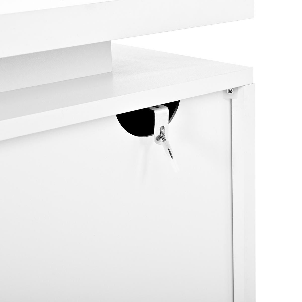 SIDEBOARD DE-37914 mit LED-Beleuchtung und 4 Türen Weiß - Weiß, Holzwerkstoff (140/80/40cm) - ComfortXL