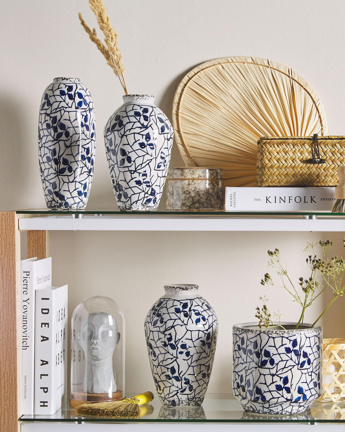 BLUMENVASE Steinzeug weiß Mutilene - Weiß, Keramik (25cm) - Beliani
