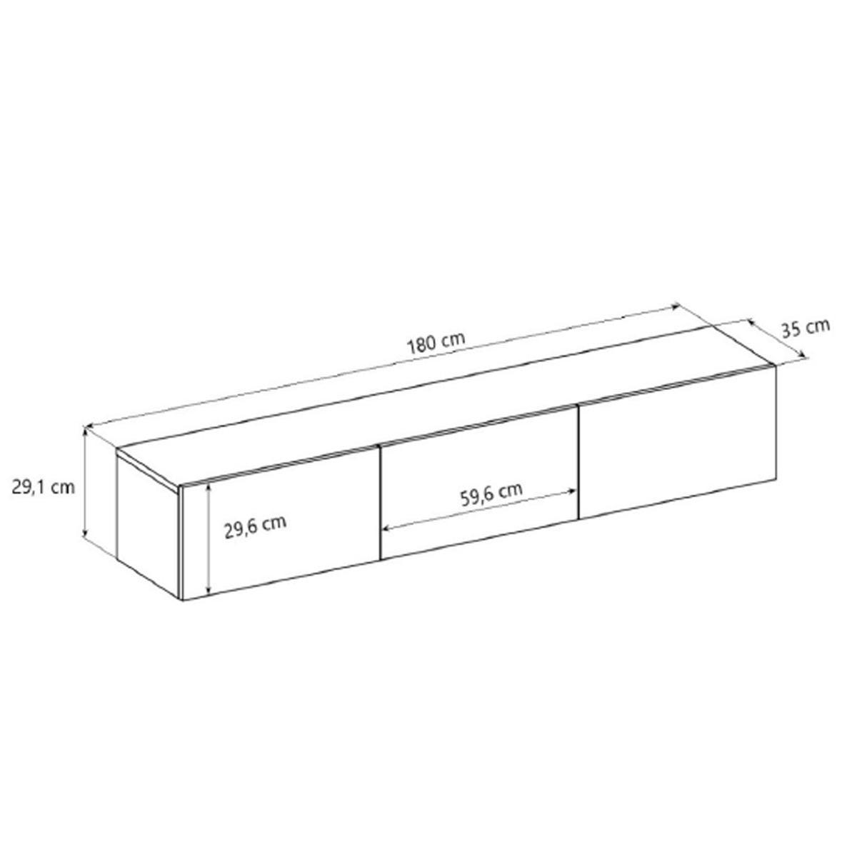 TV STOLÍK Idao Tmavé drevo - hnedá, kompozitné drevo (180/35/29cm) - Petits-meubles