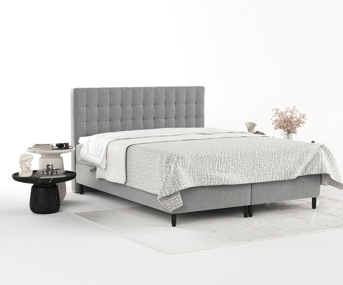 BOXBETT Divine Grau 140/200 cm - Schwarz/Grau, Holz/Holzwerkstoff (140/200cm) - Maison de Reve