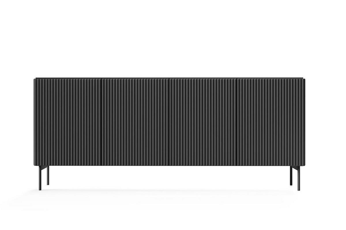 SIDEBOARD Tutti Schwarz, viertürige - Schwarz, Holzwerkstoff/Metall (195/81/40cm) - Bettso