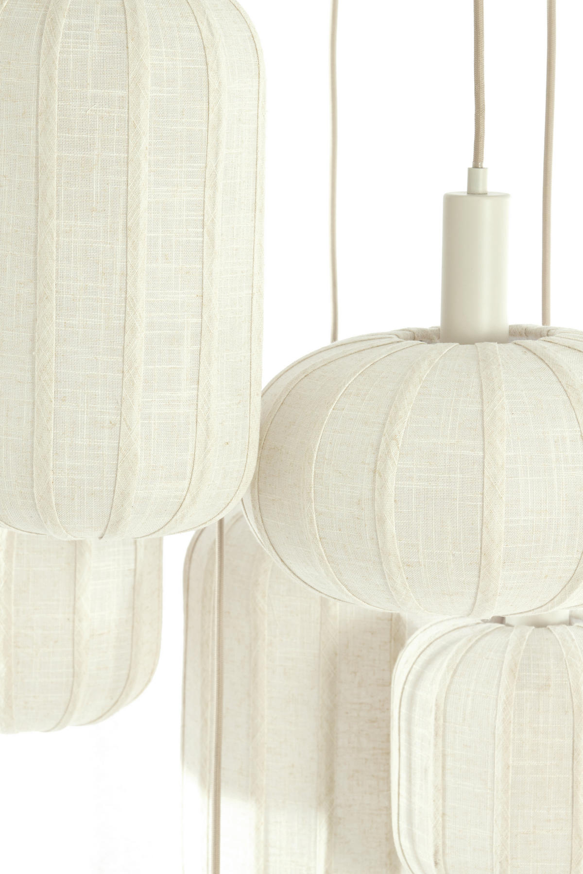 HÄNGELAMPE Tufia - Weiß - 53/53/104 cm - Weiß, Textil (53/53/104cm) - Light & Living