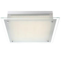 LED DECKENLEUCHTE Metall Weiß Chrom - Weiß, Glas (45/45/10.3cm) - Globo Lighting