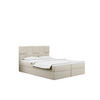 BOXBETT mit Bettkasten und Matratze CLARA Stoff Velvet Ecru 160x200 cm H3-Bonell - Ecru, Holz/Textil (160/200cm) - Kaiser Möbel
