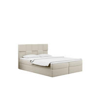 BOXBETT mit Bettkasten und Matratze CLARA Stoff Velvet Ecru 140x200 cm H3-Bonell - Ecru, Holz/Textil (140/200cm) - Kaiser Möbel