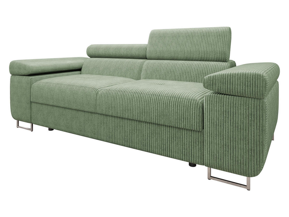 SOFA Torezio 2 Cord - Hellgrün, Holz/Textil (198/90/102cm) - MIRJAN24