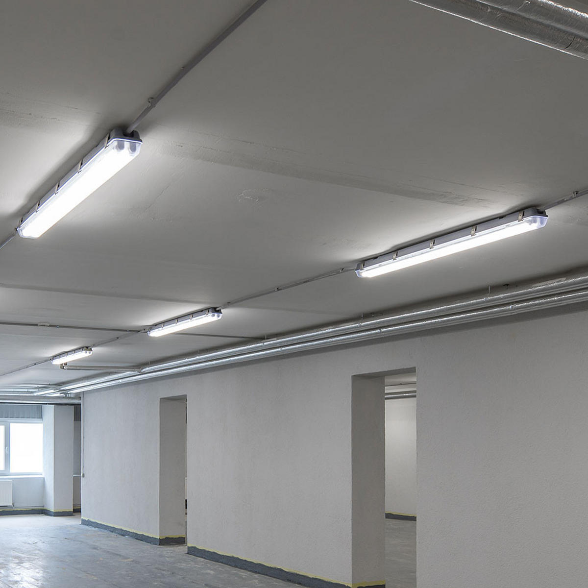 LED DECKENLEUCHTE Grau 2er Set - Grau, Kunststoff (60/7.8/7.2cm)