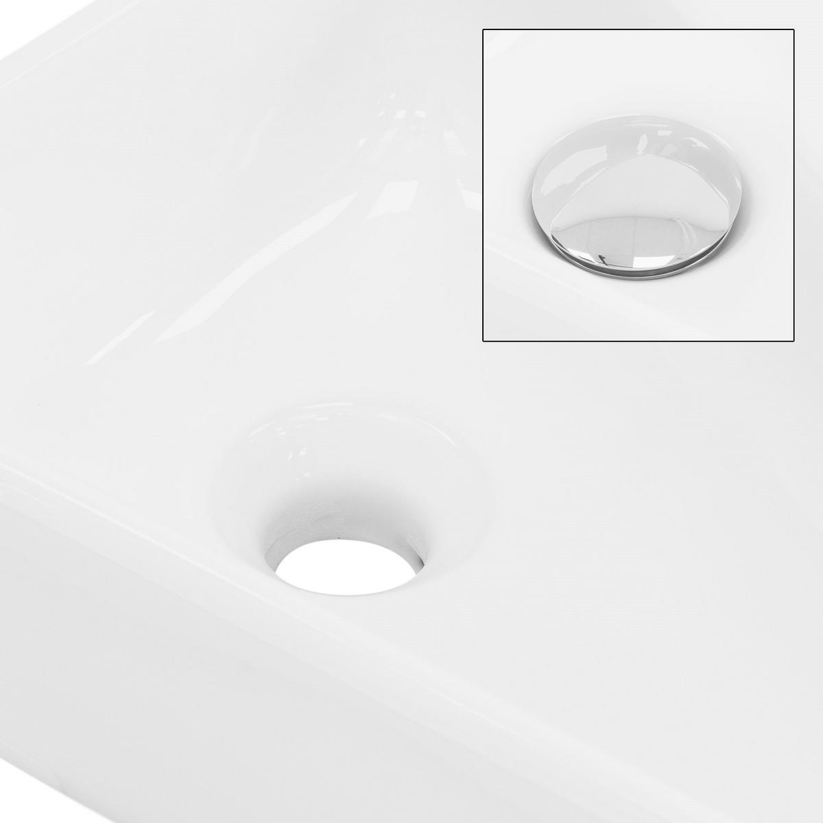 WASCHBECKEN - Weiß, Keramik (27/15/45cm) - ML-DESIGN