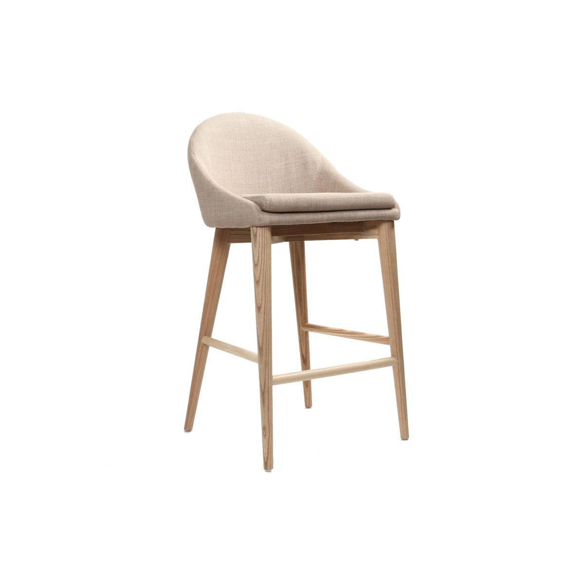 HOCHSTUHL Holz Polyester Beige SHANA - Beige, Textil (47/90/47cm) - Miliboo