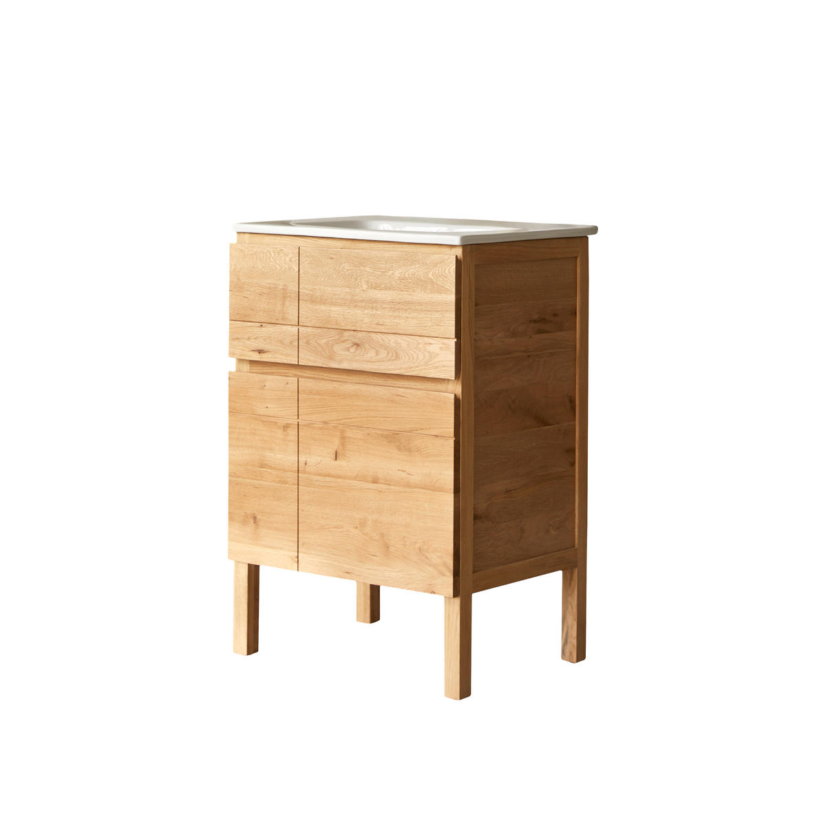 WASCHTISCHUNTERSCHRANK Easy Natur aus Eiche - Naturfarben, Holz (62/90/45cm) - Tikamoon