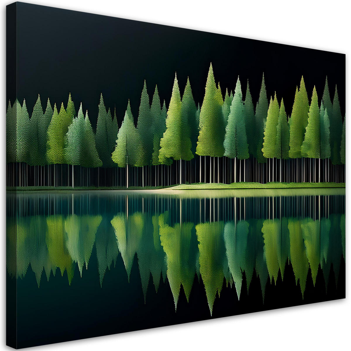 WANDBILD grüne waldsee natur - Grün, Textil (60/40cm) - Feeby
