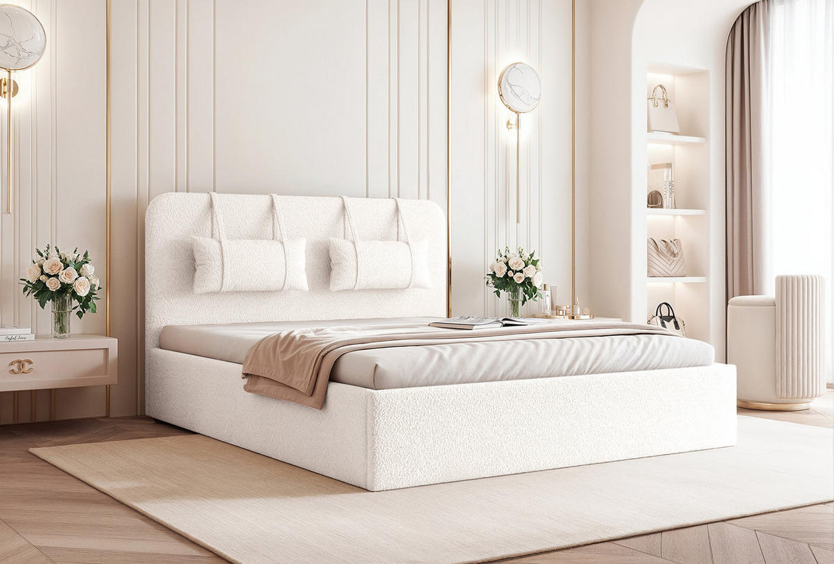 POLSTERBETT Lexal 200x200 cm, Cremeweiß - Ecru, Textil (200/200cm) - Fedve