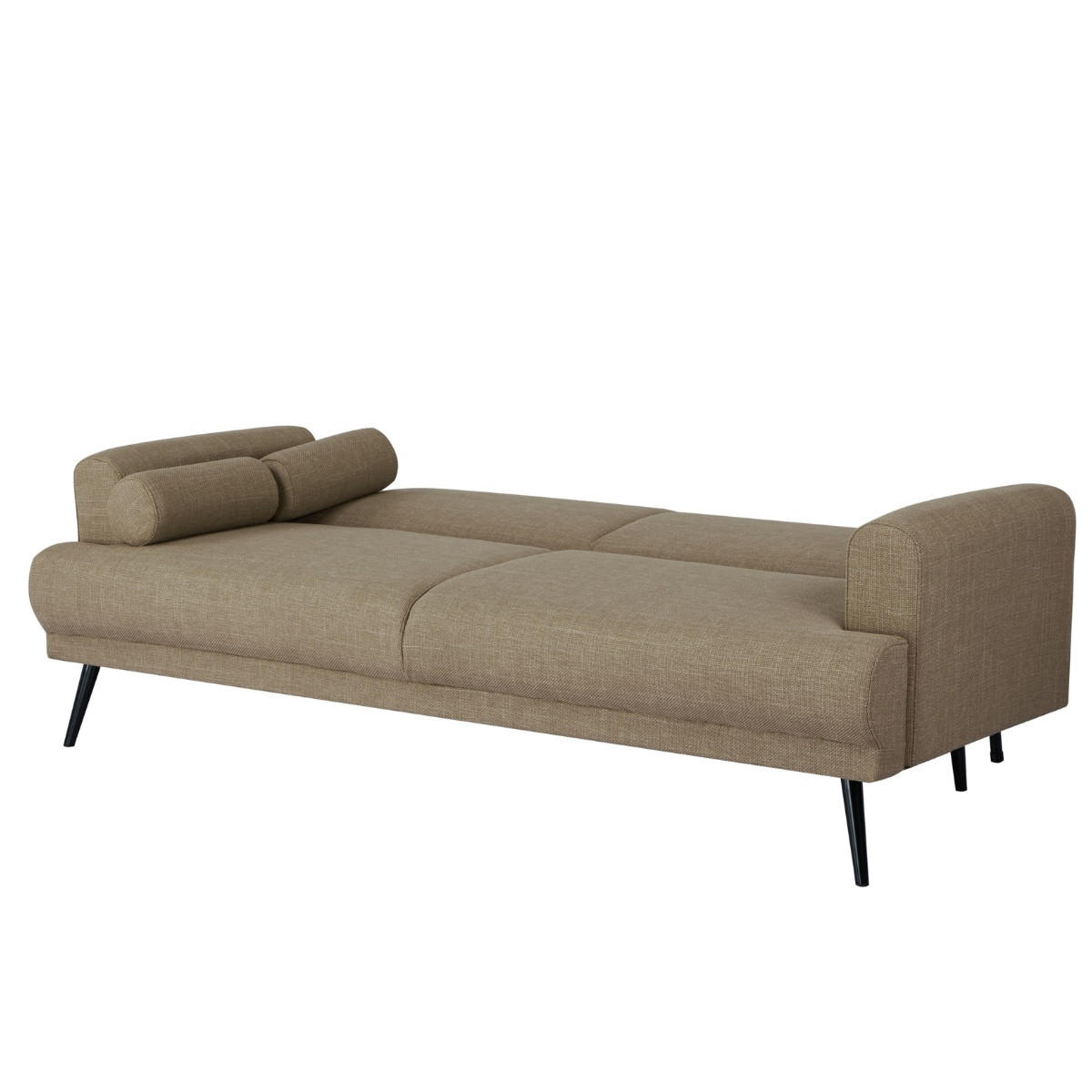 SCHLASOFA 3-Sitzer aus Stoff 209x91x85cm, taupe - Taupe, Textil (91/85/209cm) - Giga Meubel