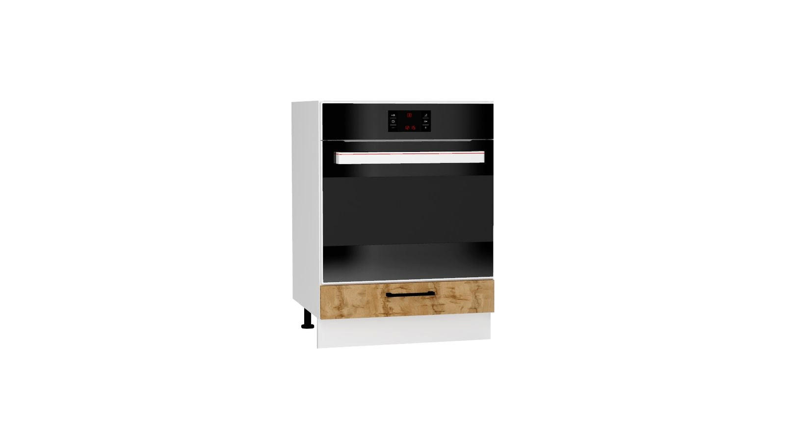 HERDUMBAUSCHRANK DK60 ( S1600/17 ) – BONO – Funktionale Küchenlösung – Gold / Eiche - Eichefarben, Holzwerkstoff (60/82/51cm) - ROYAL24_MARKT