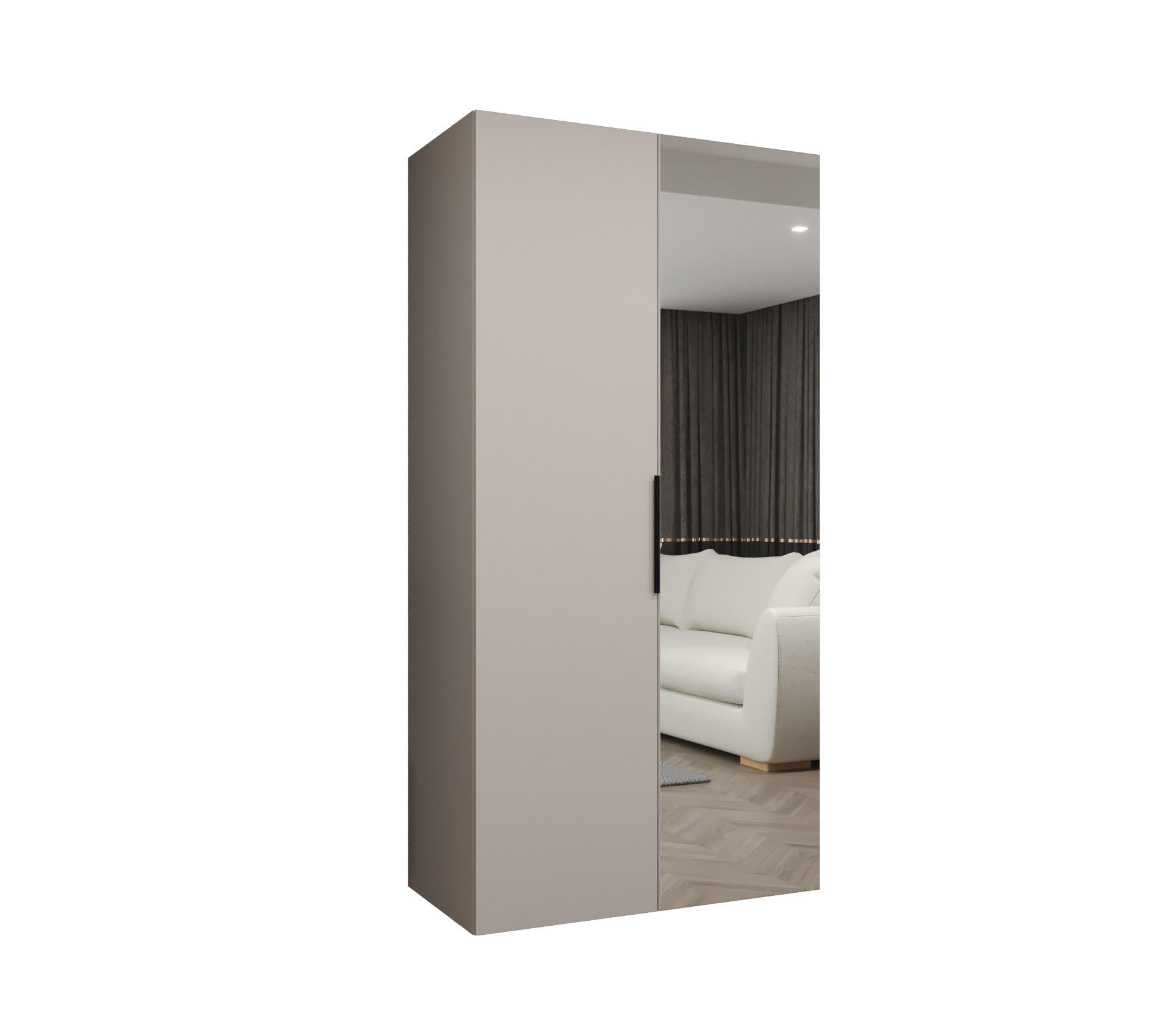 Möbel Kryspol Drehtürenschrank Kaschmir, Schwarz 100x202x52 cm