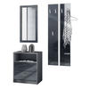 GARDEROBE Pino Schwarz Hochglanz - Schwarz Hochglanz, Holzwerkstoff (130/185/36cm) - Vladon