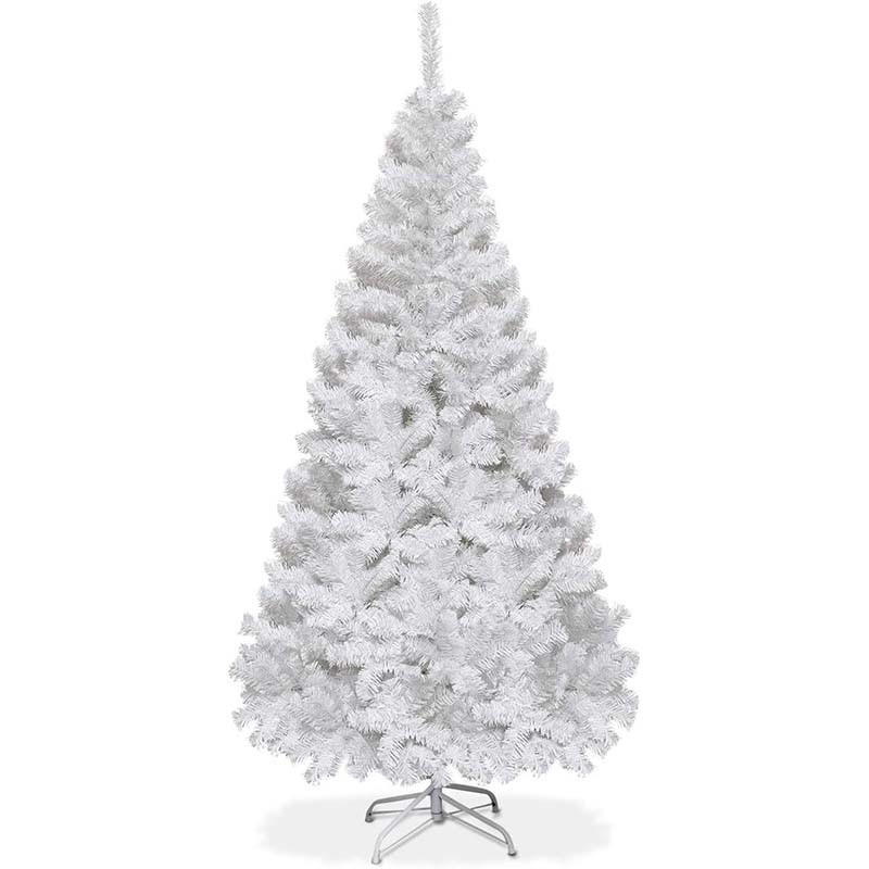 WEIHNACHTSBAUM mit Metallständer 150cm Weiß - Weiß, Metall (150cm) - COSTWAY