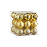 LAALU CHRISTBAUMKUGEL-SET 27 Stück Ornamenten: rund gold mix 6 cm - Goldfarben, Kunststoff (35/35/35cm) - LAALU