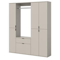 GARDEROBEN-SET Kaschmir 152 x 193 cm, Garderobenschrank mit viel Stauraum - Kaschmir/Schwarz, Holzwerkstoff/Metall (152/193/34cm) - Inn.Furn