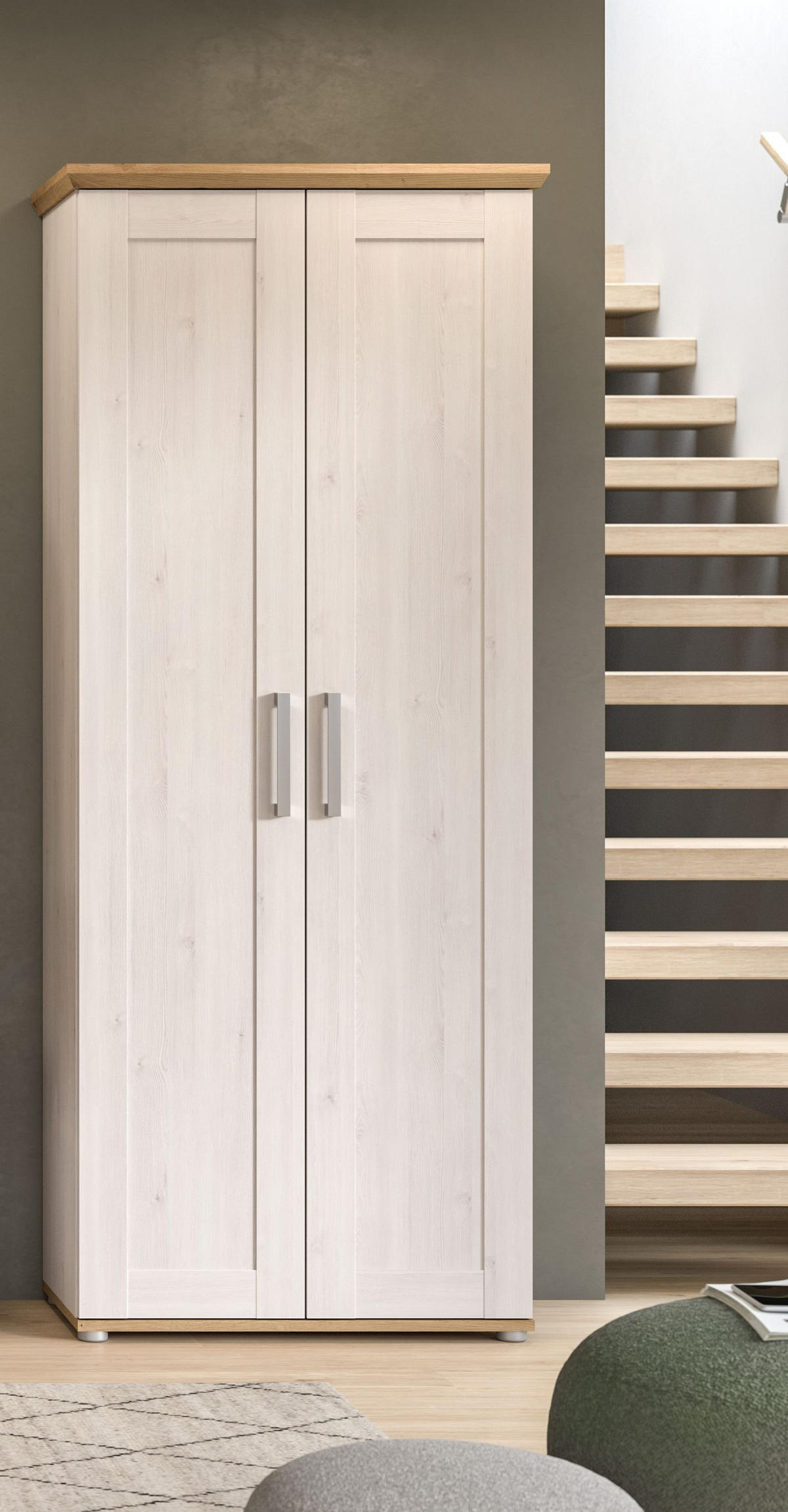 GARDEROBENSCHRANK Verona Garderobe in Sibiu Lärche Nb. und Artisan Eiche Nb. B/H/T: 80x196x39 cm - Lärchefarben, Holzwerkstoff (78/194/37cm)