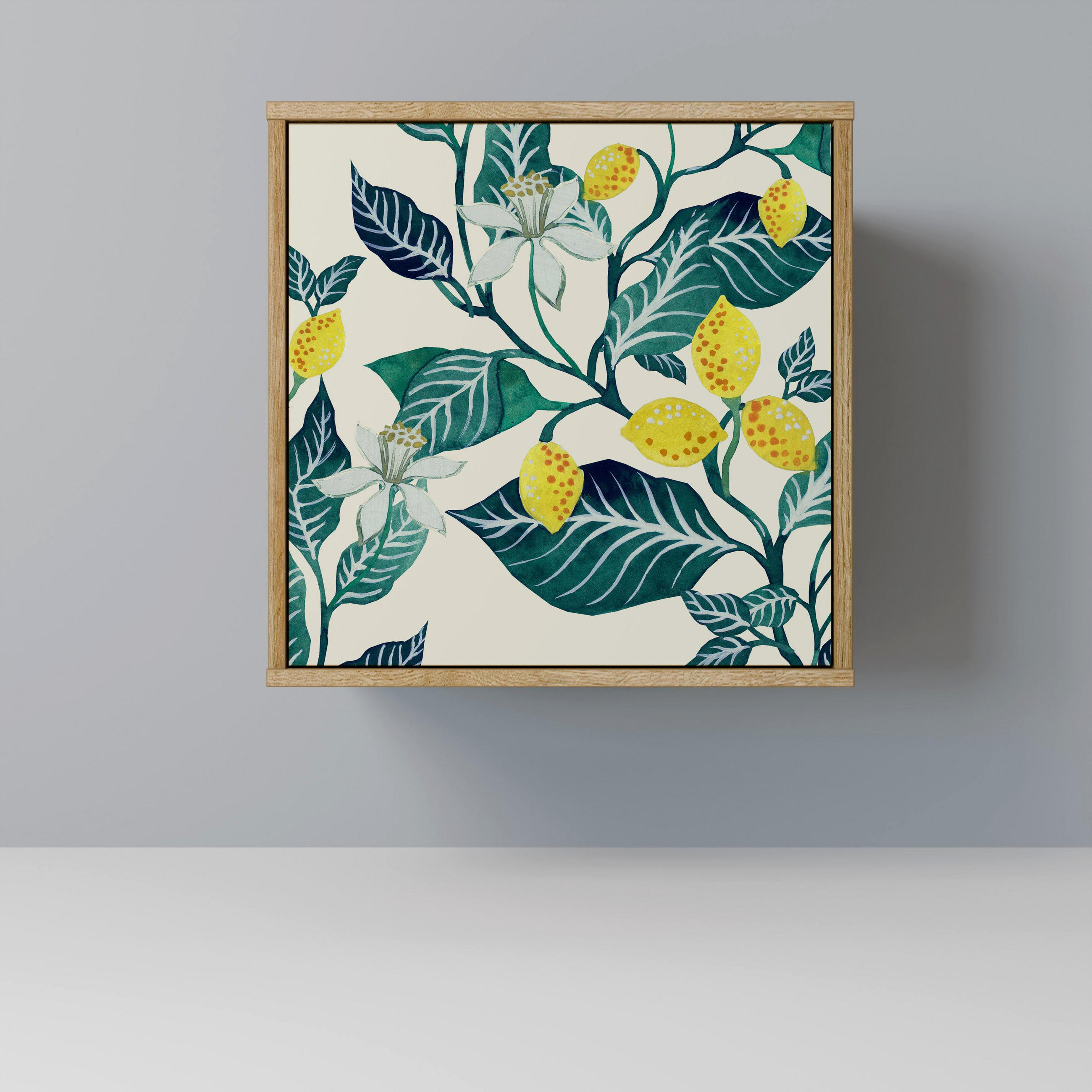 SIDEBOARD LEMON TREE, Eichefarben, 57,5x42x57,5 cm, Ohne Füße - Eichefarben/Multicolor, Holzwerkstoff (57.5/57.5/42cm) - SpaceRebels