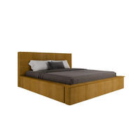 POLSTERBETT SANA 180x200cm Elegantes Polsterbett für modernen Wohnstil , ohne matratze, Currygelb - Rostfarben, Holz (180/200cm) - Panda Möbel