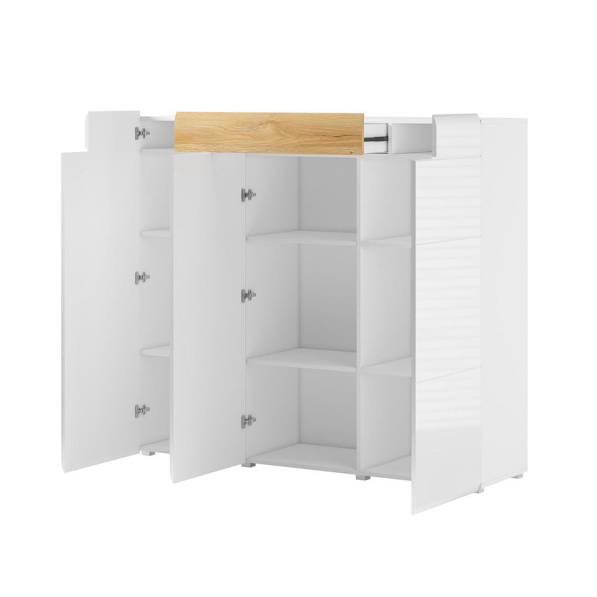 SIDEBOARD Jules Weiß und Holz - Weiß, Holzwerkstoff (147/131/39cm) - Petits-meubles