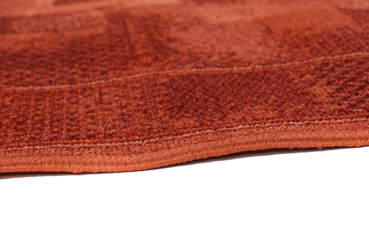 TEPPICHLÄUFER Anti-Rutsch Dunkelorange Rot rutschfest Gummiunterlage 67/100 cm - Rot/Dunkelorange, Textil (67/100cm) - Tapiso