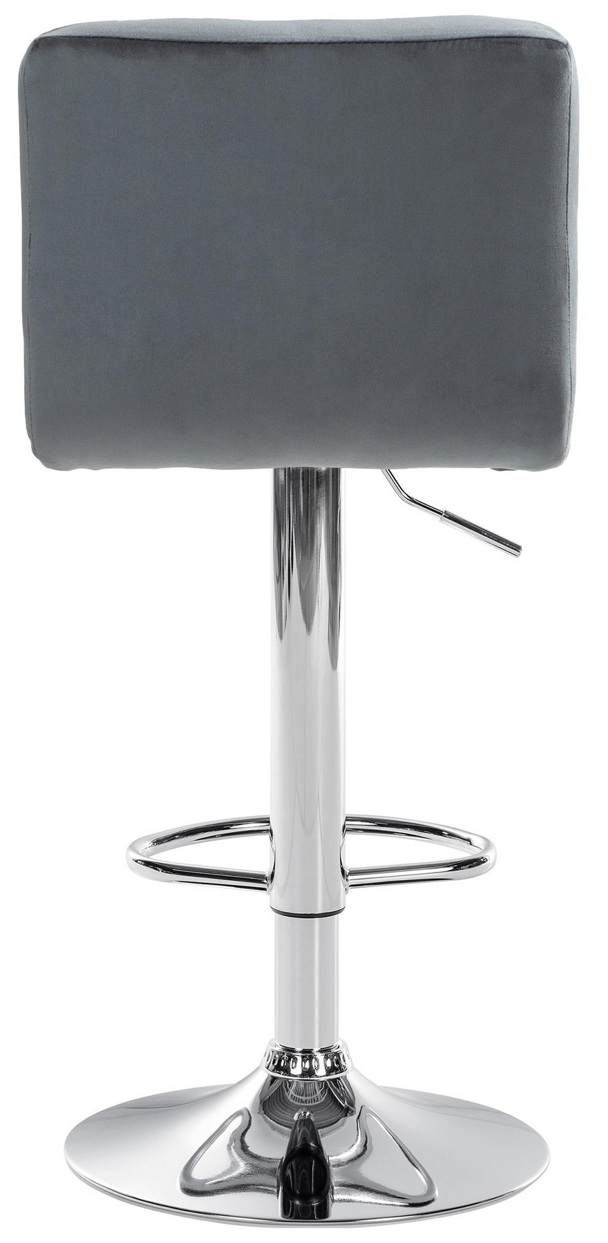 BARHOCKER Samt dunkelgrau - Chromfarben/Dunkelgrau, Textil/Metall (46/94/47cm) - CLP
