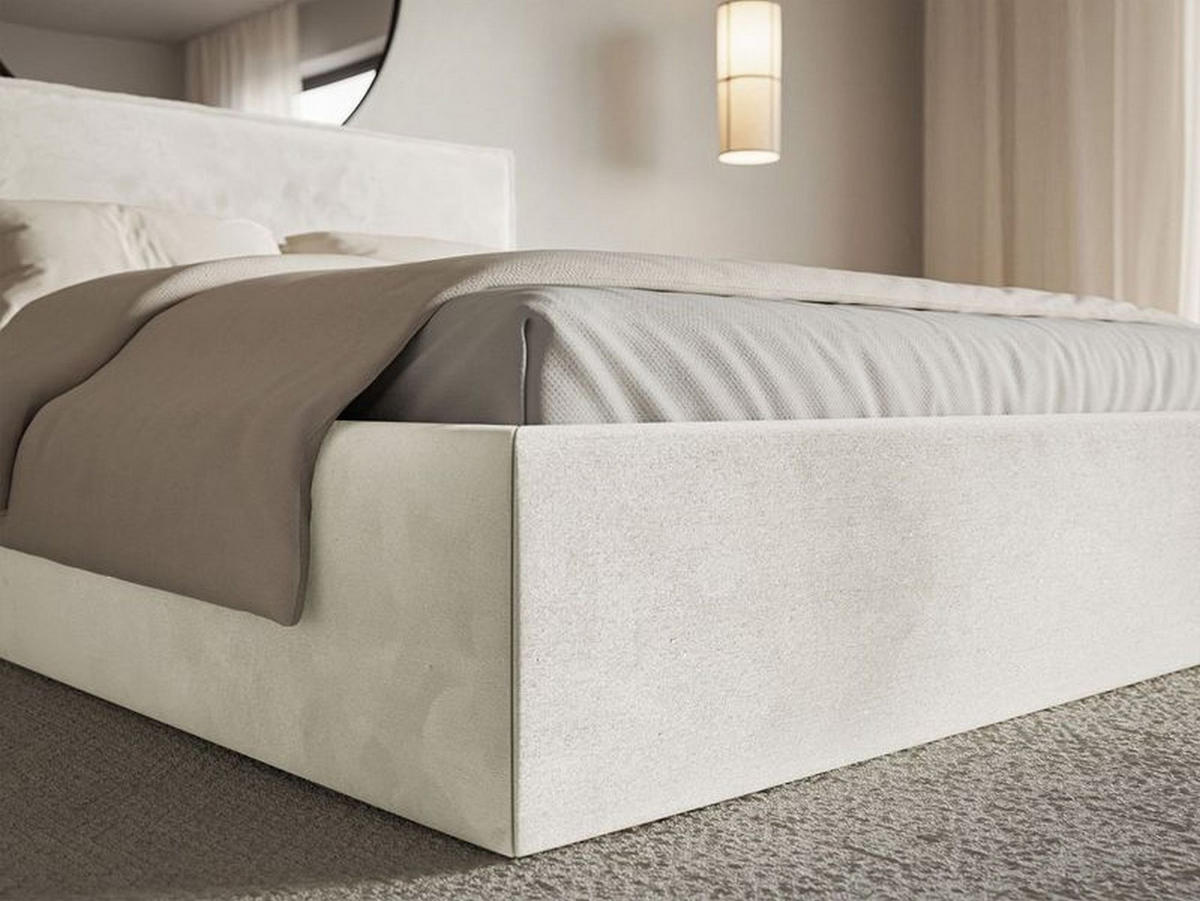 POLSTERBETT Softie Slim Greige Velours 160x200 - Taupe, Textil (160/200cm) - Selsey