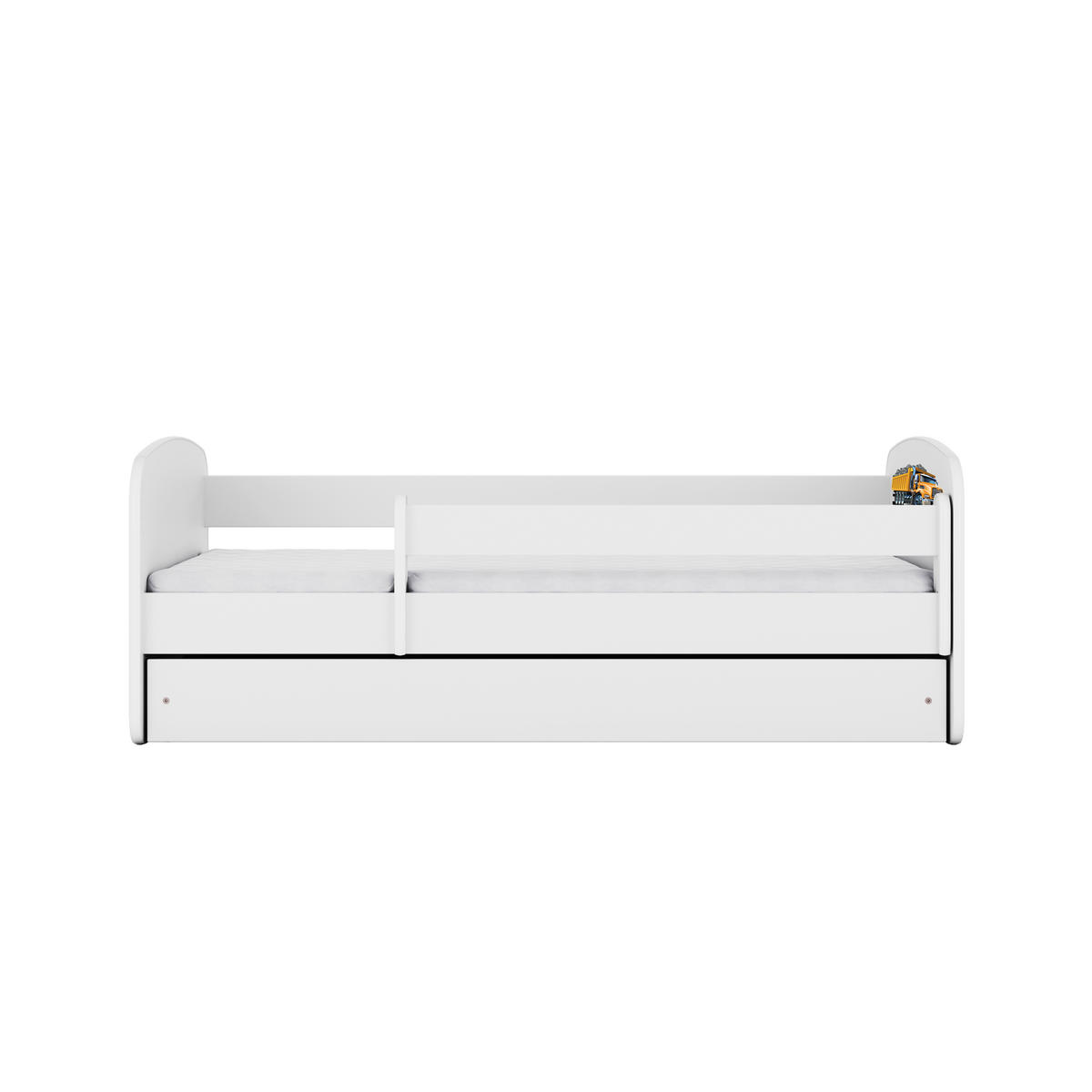 KINDERBETT Lastwagen mit Schublade und Matratze 180/80 - Weiß, Holzwerkstoff (80/180cm) - RAUMHIRSCH FURNITURE