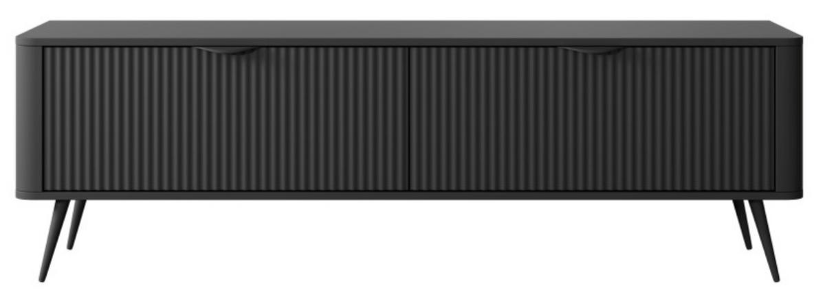 SCHRANK Schwarz LENA Gerillt 163 cm - Schwarz, Holzwerkstoff (163/51/38cm) - Sepro Meble