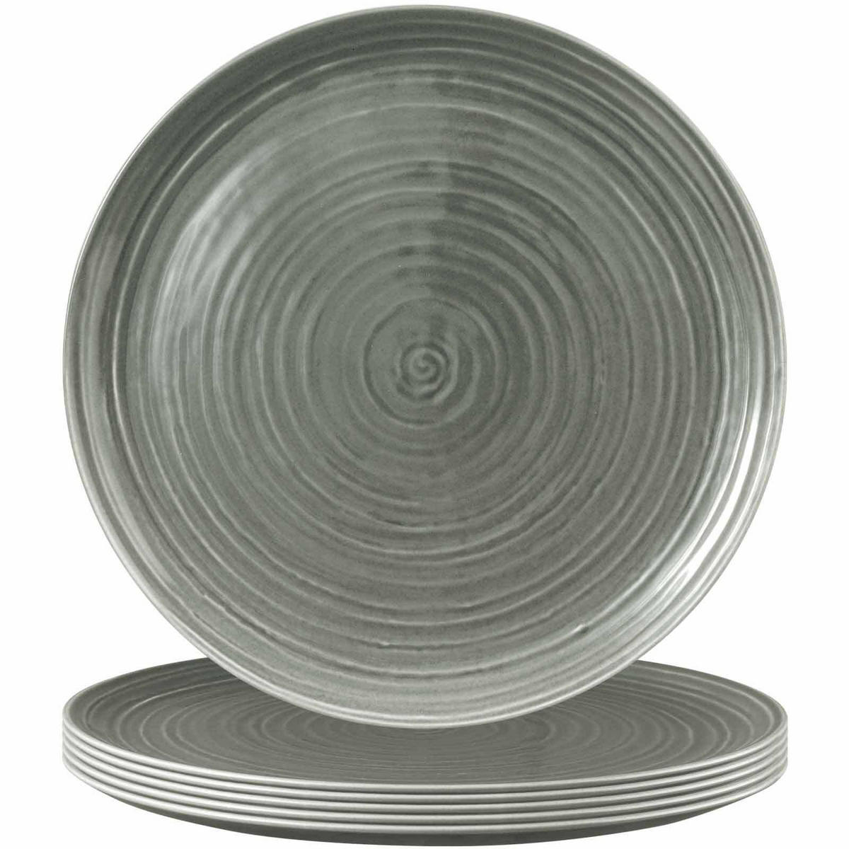 PIZZATELLER Terra Perlgrau ø 31,5 cm 6er Set - Grau, Keramik (31.5cm) - Seltmann Weiden